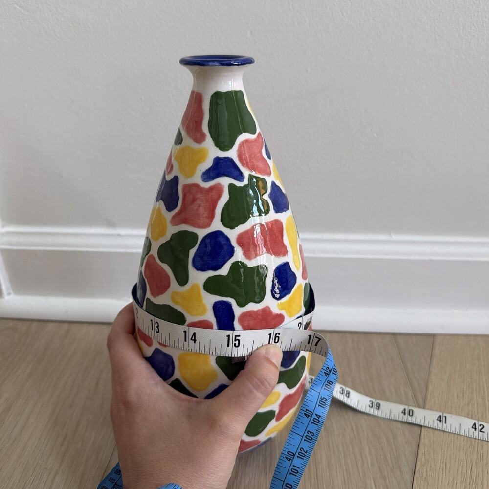 Vintage Bitossi Signed Multicolor Vase Italian Pottery 10” *Has Small Chip* - Picture 10 of 13